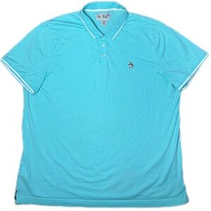 ORIGINAL PENGUIN
Cotton Jersey Contrast Tip Polo In Aruba Blue| XXL